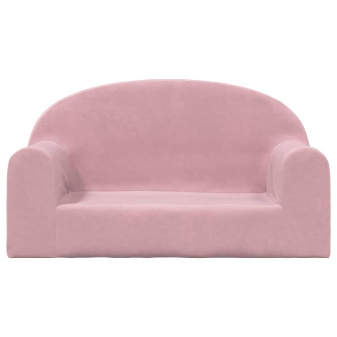 vidaXL - Kinderbank - 2-zits - zacht - pluche - roze