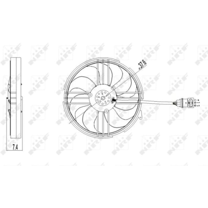 Koelventilatorwiel, motorkoeling NRF 47409