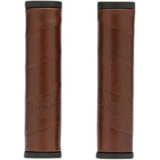 Brooks handvatten Willow Leather Grips 130mm A. Brown