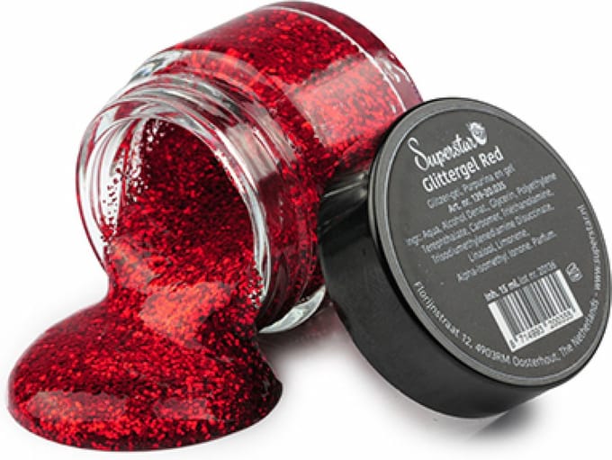 Glittergel rood pot 15 ml