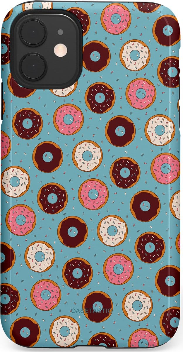Casetastic hoesje geschikt voor Apple iPhone 11 - Dubbellaagse bescherming - Donut Dromen - Fashion Case - Lichtblauw Bruin Bordeaux Saliegroen