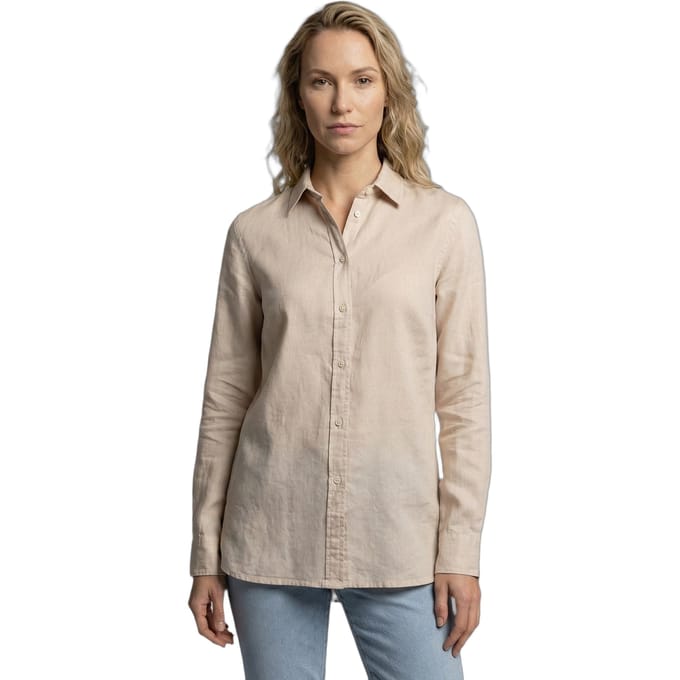 McGregor Solid Linen Blend Shirt Kit Maat: L | Overhemden Outlet | Dames | Beige
