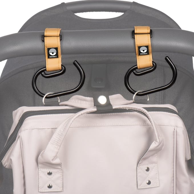 Dooky Buggy/Kinderwagen Haak groot 2 stuks - Bruin