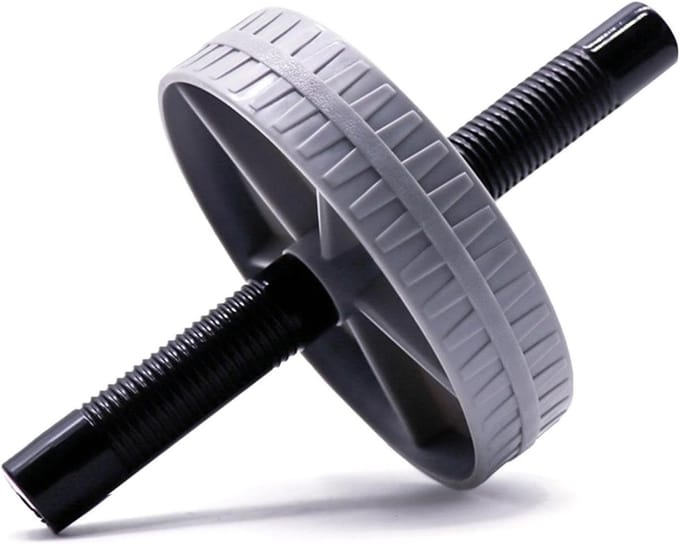 Buikspierwiel - Core trainer - Buikspieren trainen - Automatische terugslag - Diameter 15 cm - Grijs