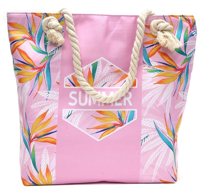 She life style - Beach Bag Summer - 45 x 35cm - Roze
