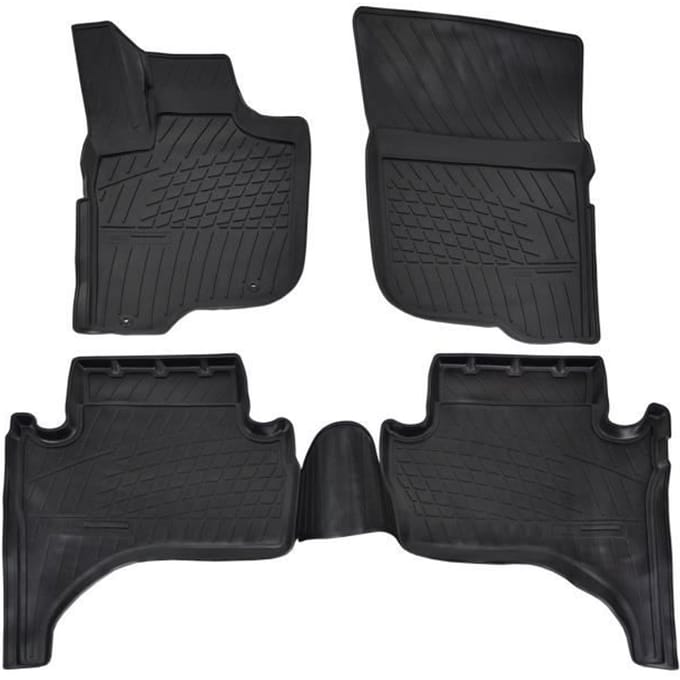 Vloermat van TPE-rubber - NORM Liners - Mitsubishi L-200 - Antislip - Bestendig - Gemakkelijk schoon te maken zwart