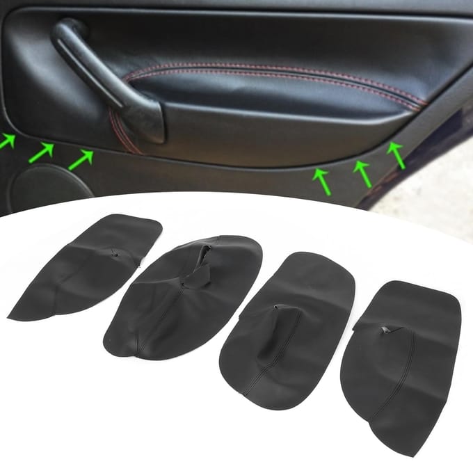 Armsteunhoes voor autodeur Microvezel Lederen Bekleding Sticker Geschikt voor MK4Bora 1998?2006 4?Deurmodellen gray