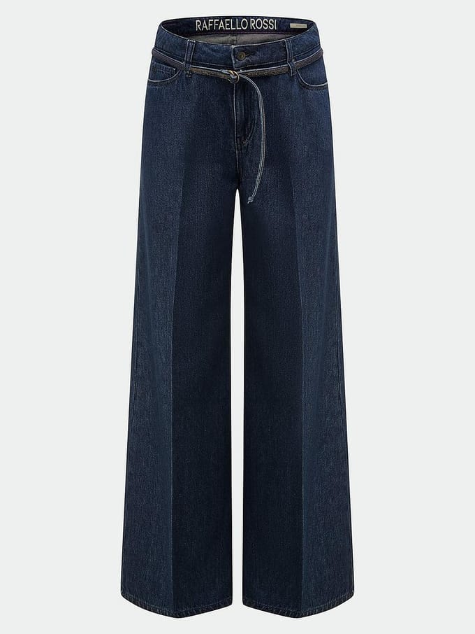 Flared fit jeans met riem, model 'SVENTY'