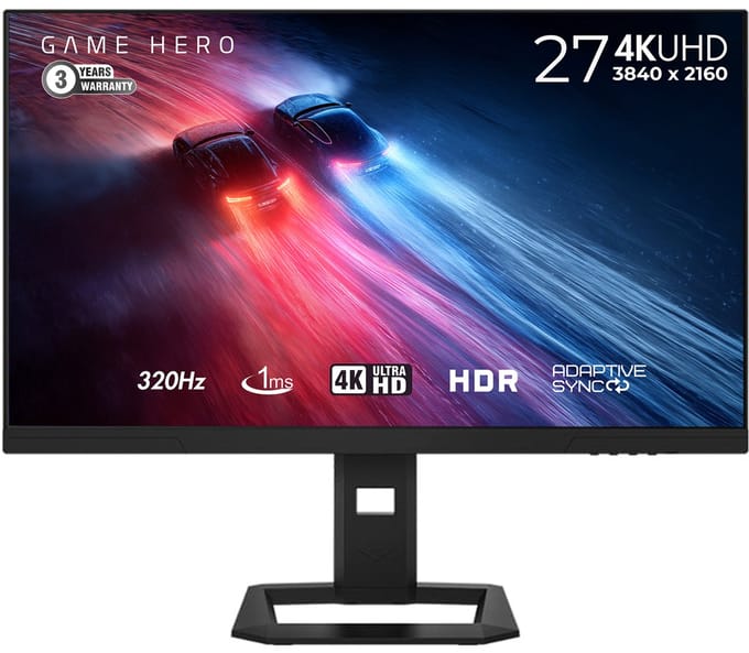 GAME HERO® - 27 inch FHD/4K DualRes gaming monitor - 1 ms reactietijd - Fast IPS