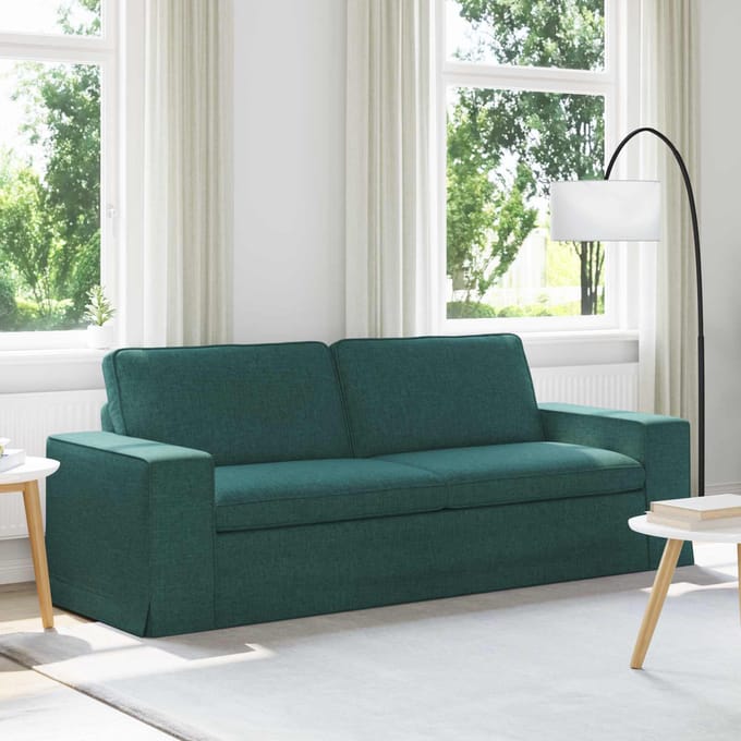 vidaXL - Bank - Donkergroen - 222 - x - 80 - x - 82 - cm - Stof