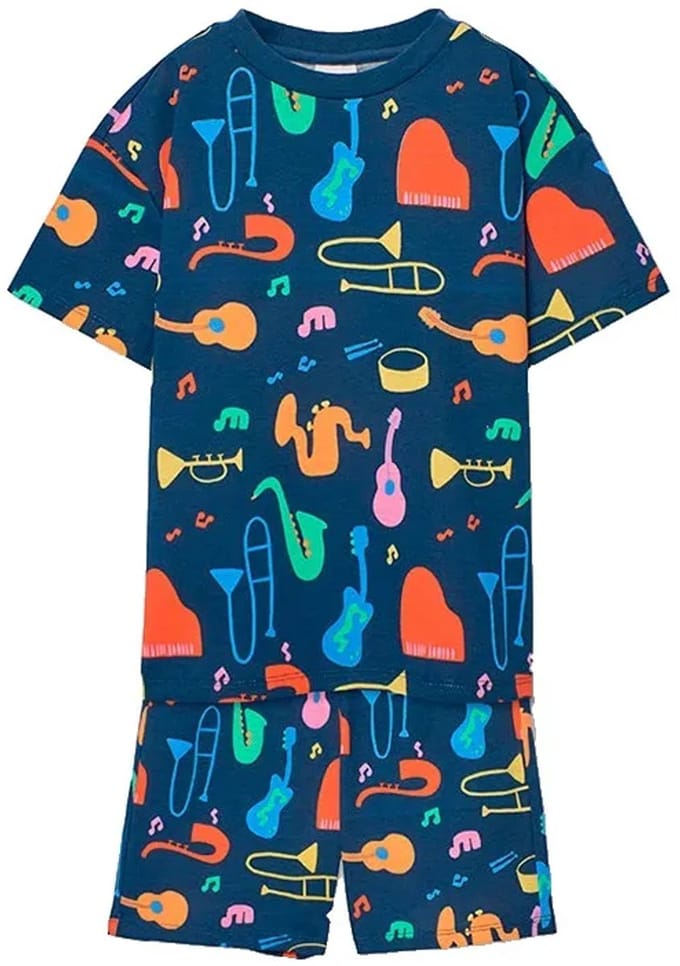 Boboli 683018 Korte Mouw Pyjama Blauw 4 Years Jongen