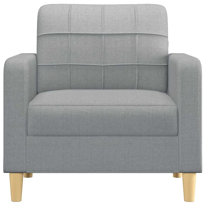 vidaXL - Fauteuil - 60 - cm - stof - lichtgrijs