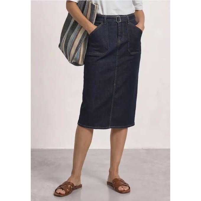 High Waist Midirok met riem