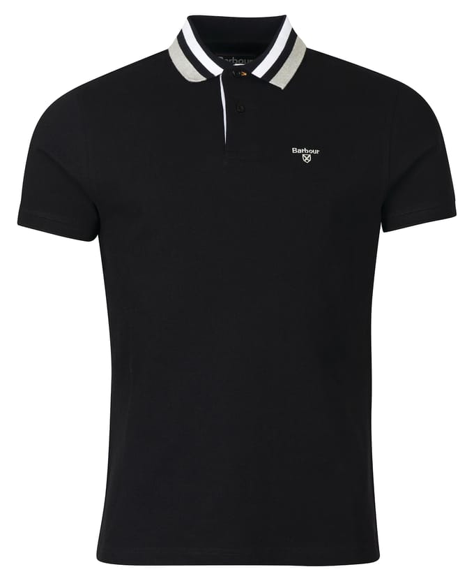 Barbour - Pique met 3 kleuren zwart Bco Grey MML1069 BK31 NERO