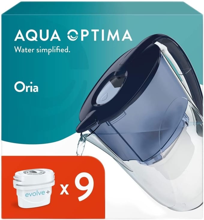 Oria Waterfilterkan - microplastics reductie - 9 stuks - blauw