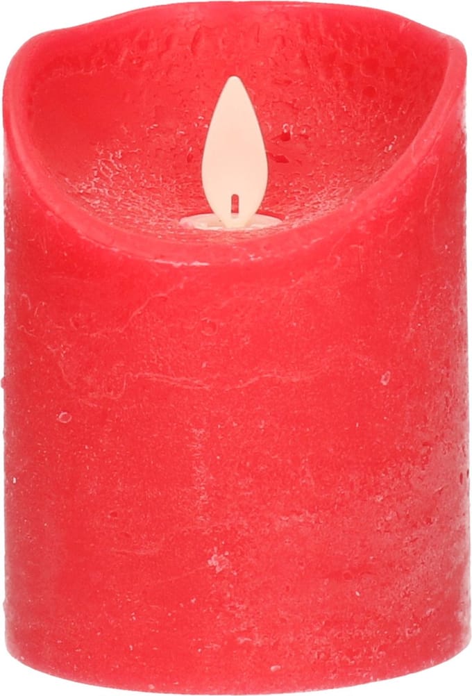 Anna's Collection Stompkaars - LED - rood - H10 cm - bewegende vlam - kaars