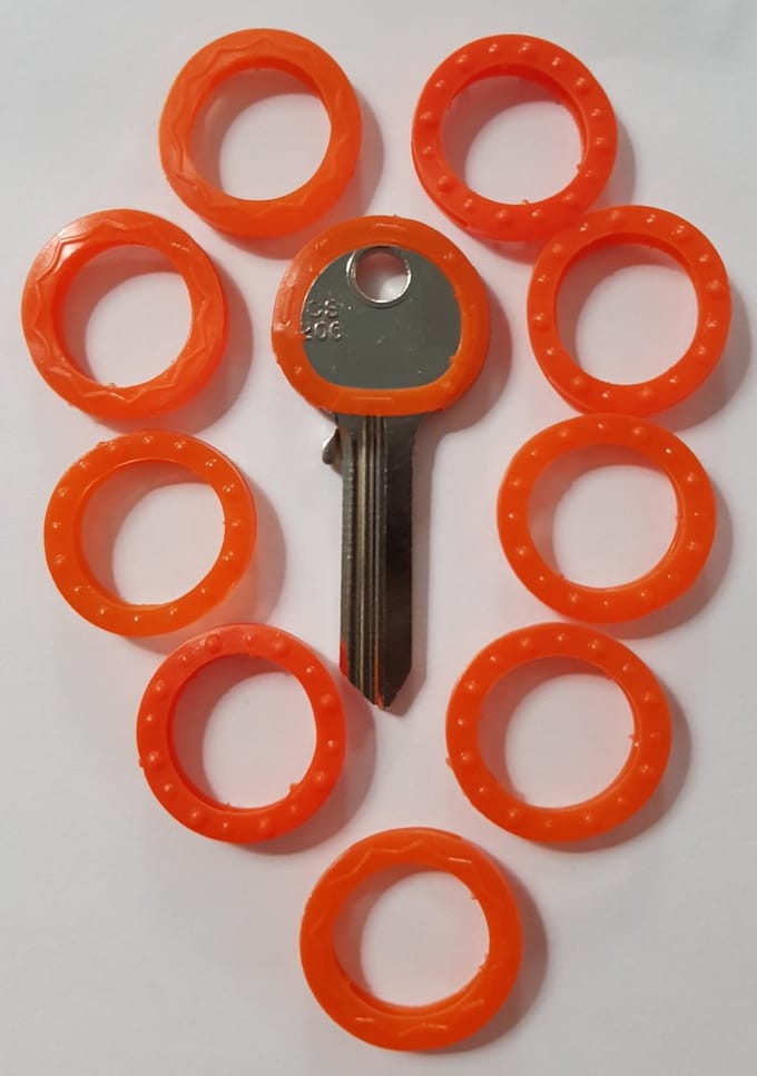 Kenringen - Sleutelhoes - Sleutelring - Oranje - 10 Stuks