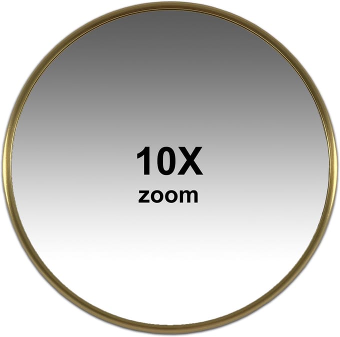 Make-up Zuignap spiegel mat Goud Ø15cm 10X Vergroting