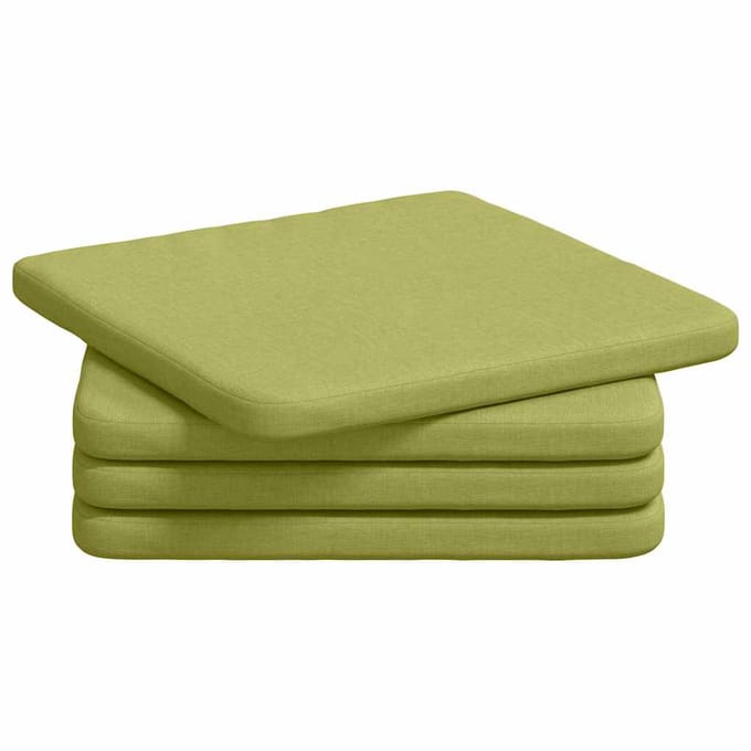 vidaXL - Zitkussens - 4 - pcs - Lichtgroen - 40 - x - 40 - x - 3 - cm - Stof
