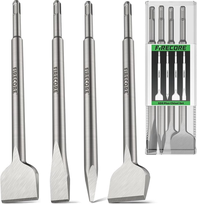 SDS Beitelset - Boorhamer Beitels - Tegels Verwijderen - Vier Delig Set - 25cm Lengte