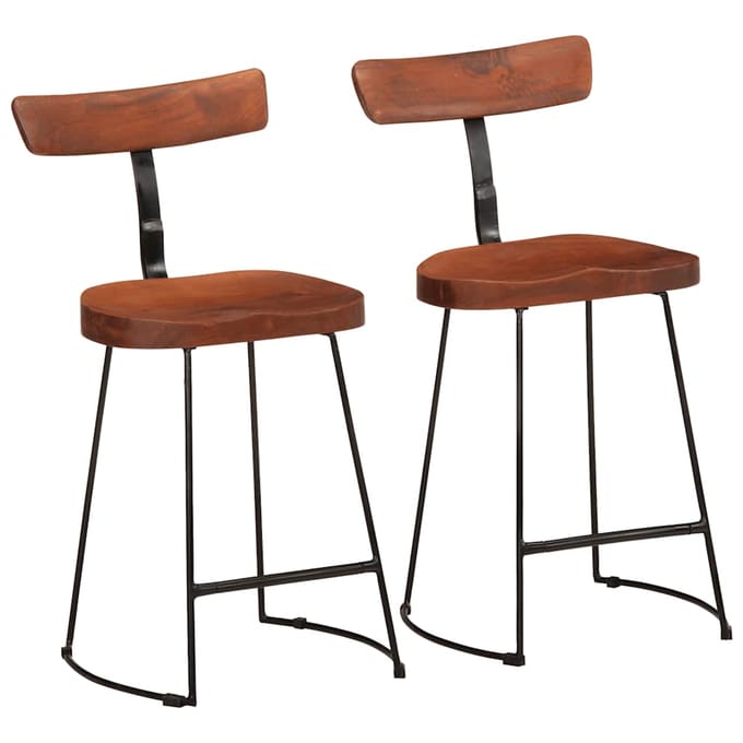vidaXL - Barkrukken - 2 - st - 49x43x79 - cm - massief - mangohout