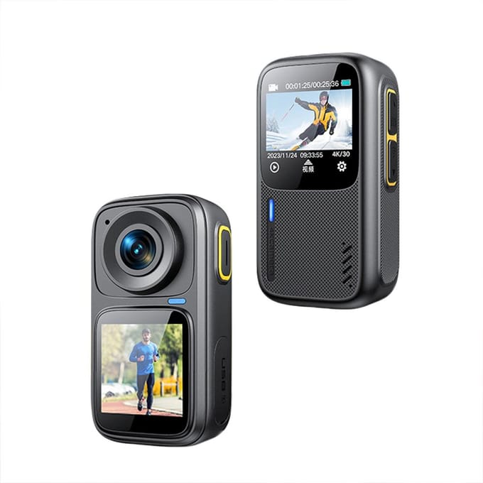 Caméra de sport 4K/30FPS, WiFi, double écran, 6 axes, anti-tremblement, contrôle tactile, télécommande par application noir