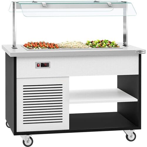 GGM Gastro Buffetwagen kalt DANZIG - 1300mm - für 3x GN 1/1 Zilver / Grijs
