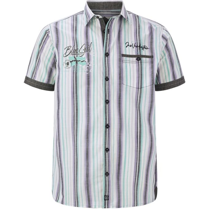 Jan Vanderstorm herren Overhemd Met Korte Mouwen - 45/46 - wit - Plus Size
