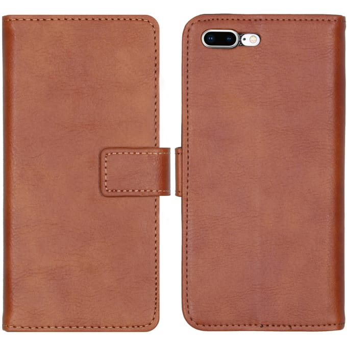 imoshion Hoesje - Geschikt voor Apple iPhone 8 Plus / 7 Plus - Luxe Bookcase - Bruin
