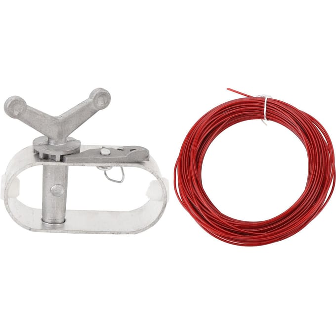 Kit de câble et treuil pour couverture de piscine 100 pieds Câble galvanisé Robuste Cliquet à ressort pour hors sol gray