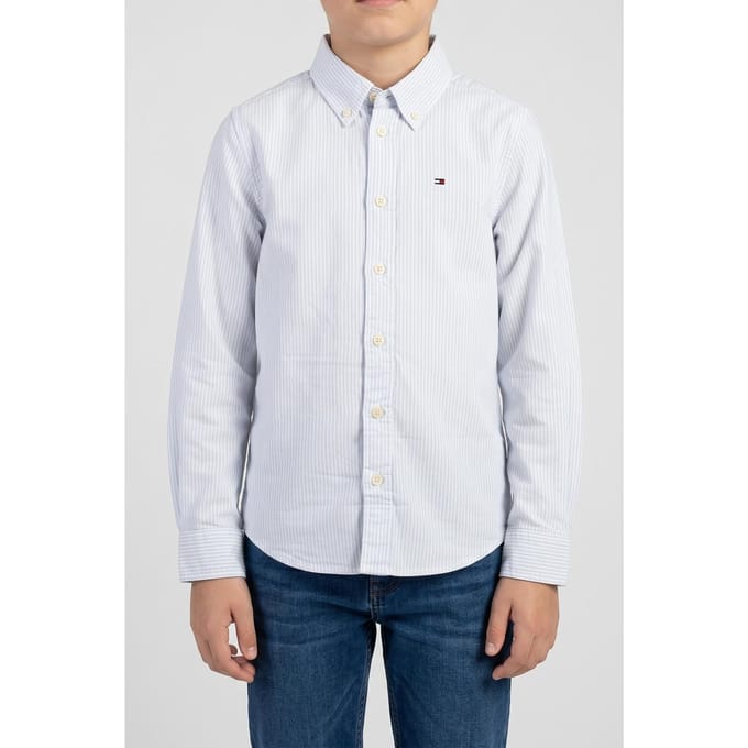 Tommy Hilfiger Boys Flex Ithaca Shirt Ls Breezy Blue Stripe Taglia: 14 | Camicie Outlet | kids | Blu