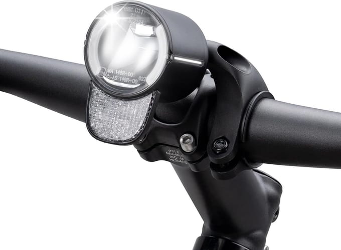 Led-fietslamp 60 lux met StVZO-goedkeuring en reflector voor e-bikes