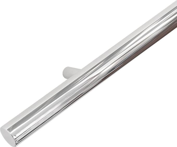 RVS Gepolijst design trapleuning 100 cm met 2 houders