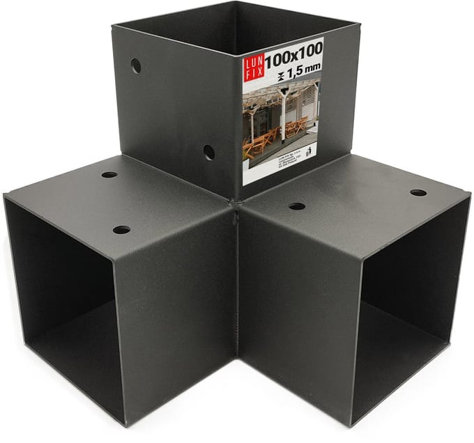 Pfostenverbinder 90° - 102x206x202x2 - Eckverbinder - Balkenverbinder