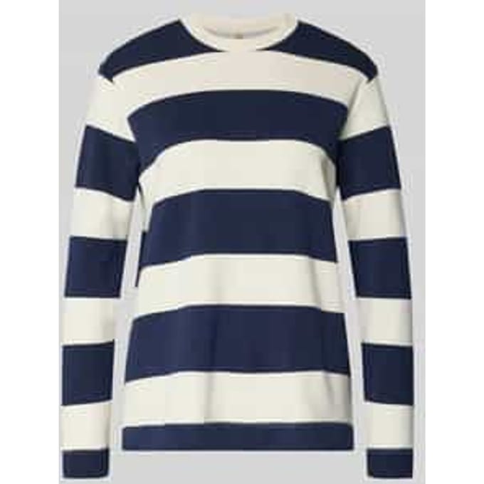 Sweatshirt met geribde ronde hals Model 'BARNI'