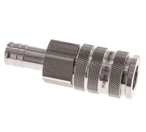 RVS 316L DN 10 Luchtkoppeling Snelkoppeling 13 mm Slangpilaar