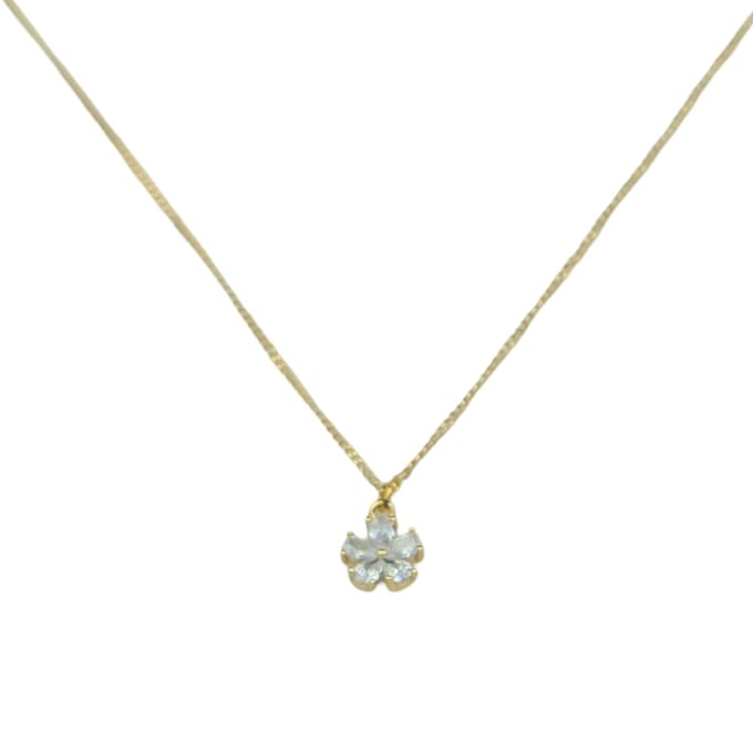 Daisy Mini Flower Necklace Gold 18K