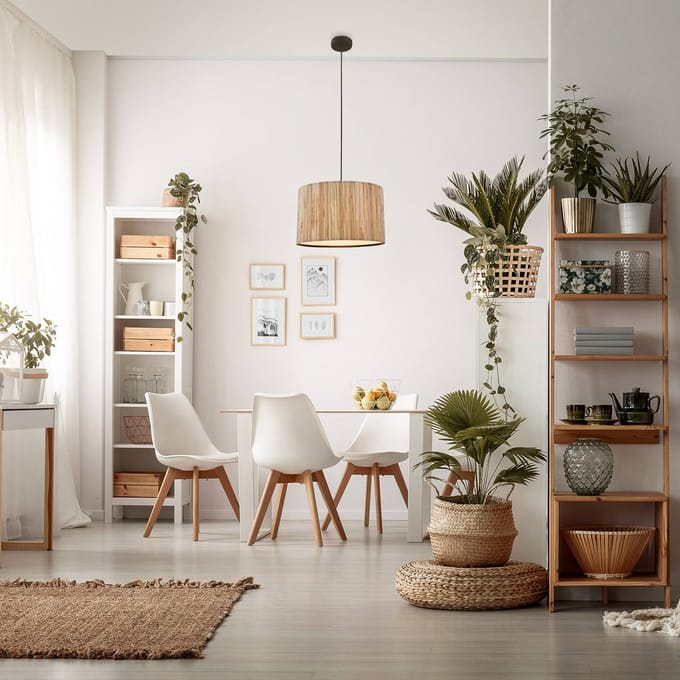 B.K.Licht Slama - Eetkamer Hanglamp - zeegras - boho stijl - E27 fitting - Ø35 x 128 cm - naturel - bruin