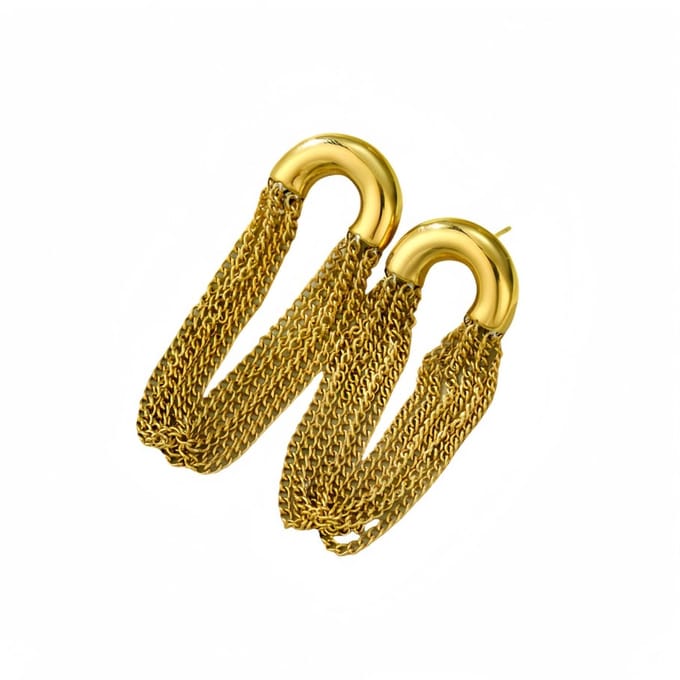 Bijoutheek Oorknoppen Tassel Ketting Goud