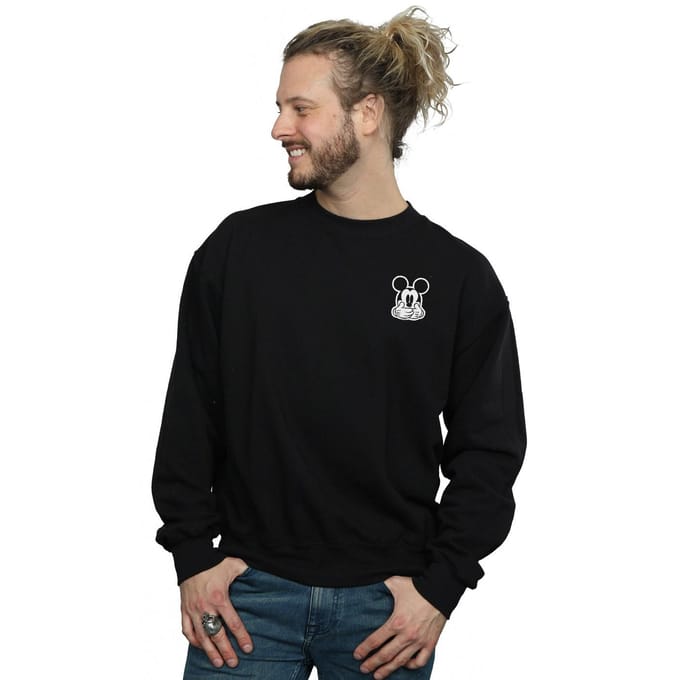 Disney Heren Mickey Mouse Dont Speak Breast Print Sweatshirt (Zwart)