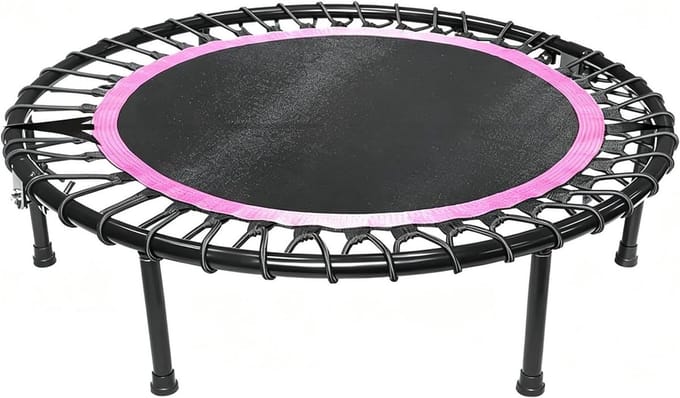 Fitness Rebounder - Mini Trampoline - Thuis Workout - Stil En Gewrichtsvriendelijk - 40 Inch Diameter - Roze