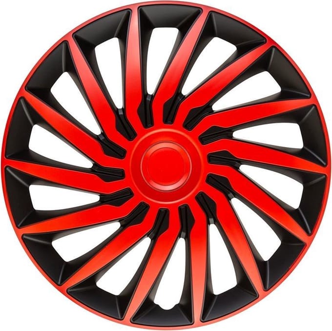 AutoStyle 4-Delige Wieldoppenset Kendo 16-inch zwart/rood