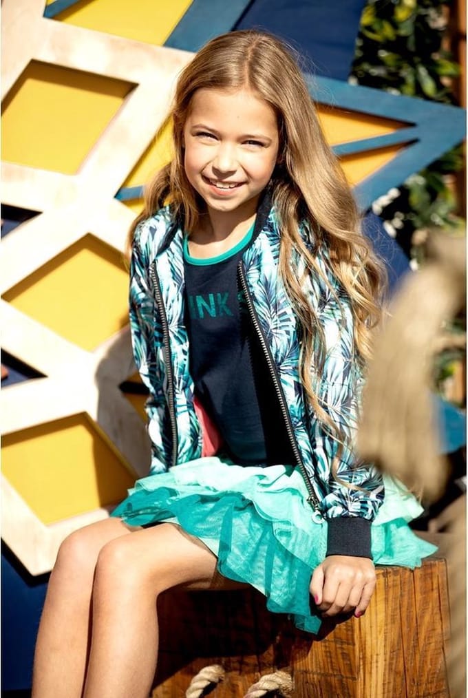 B. Nosy Kids Meisjes Jas - Maat 110 - Katoen - Elastaan - Polyester - Rits - Normaal - Vrouwen - Spi