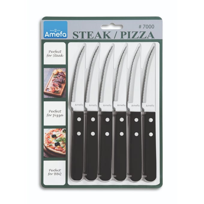 Amefa Pizza - Steakmessenset - 6 delig - RVS - Vaatwasserbestendig