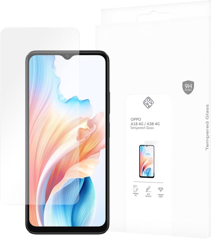 Cazy screenprotector geschikt voor OPPO A18 (4G) / A38 (4G) - Screenprotector Gehard Glas
