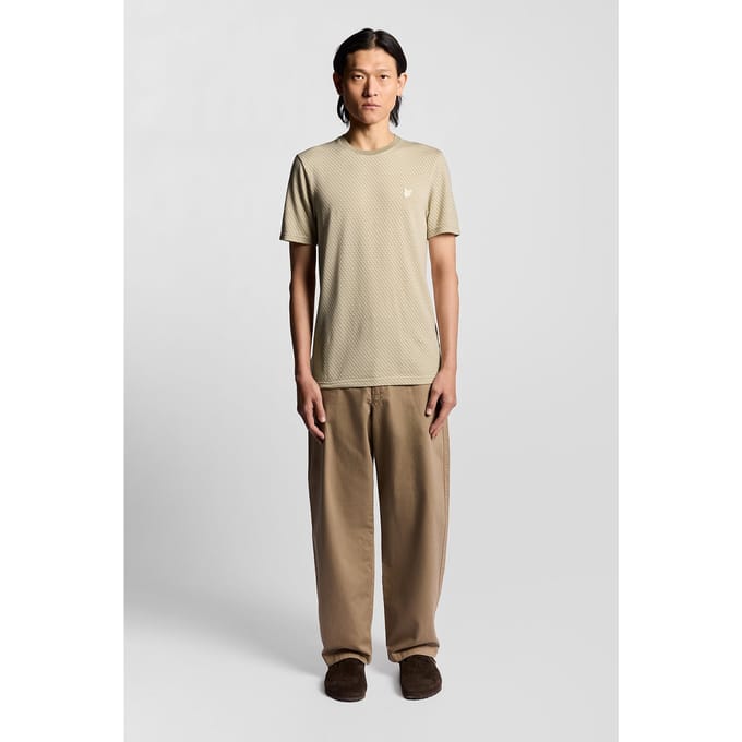 Lyle & Scott - Heren t-shirt - Maat S - Mannen - Beige -