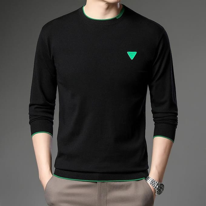 Pull à manches longues et col rond pour homme, style coréen, décontracté, tendance, printemps 3XL green