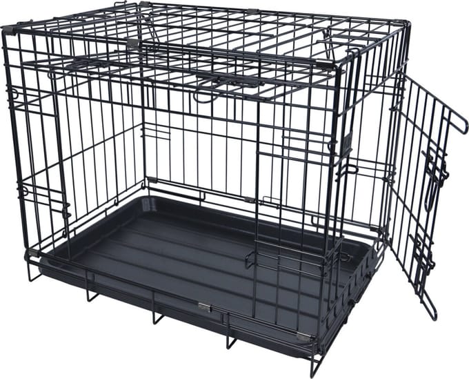 Boon Draadkooi met Deur en Schuifdeur Zwart 92 x 57 x 64 cm