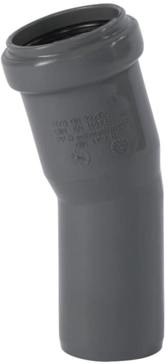 HTsafeB Bogen DN/OD 160 15°, Afvoerbocht, Polypropyleen