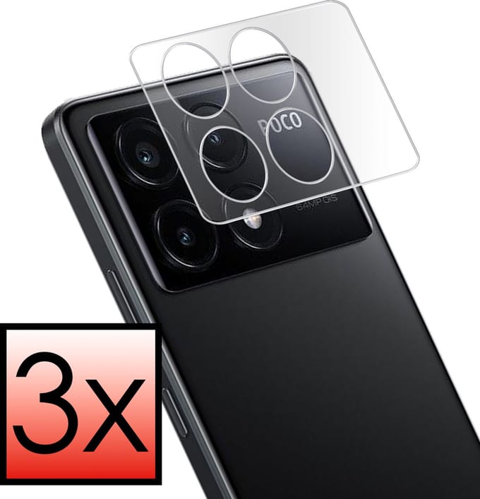 Camera Lens Protector - 3 Stuks - Geschikt voor Xiaomi Poco X6 Pro - Camera Screenprotector - Beschermglas - Gehard Glas - Tempered Glass - Screen Protector